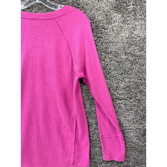 Wildfox Haley Brushed Short Sweater Womens Small Pink Solid V-Neck Raglan SLeeve - Picture 13 of 13